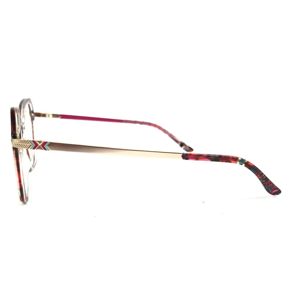 BOZ Eyeglasses Frames IXELLE 3080 Flower Pink Shiny Gold Red Butterfly 53-18-135
